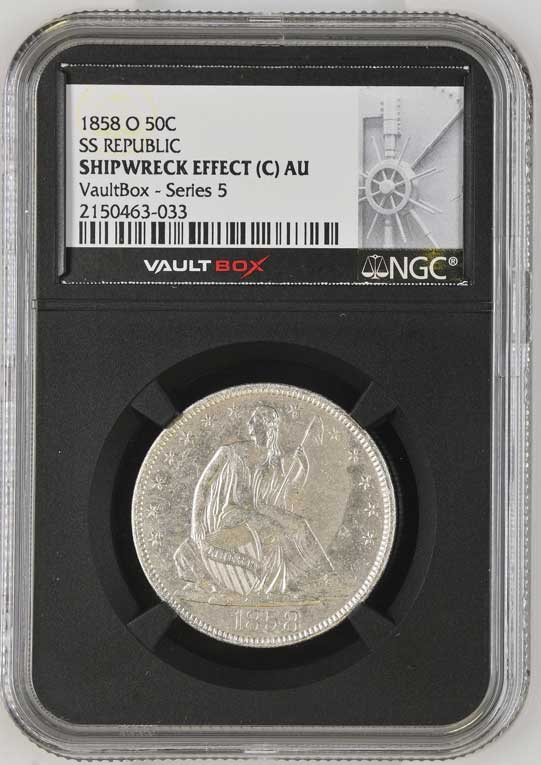 1858-O SS Republic Seated Liberty Half Dollar NGC Shipwreck Effect (C) - Series 5