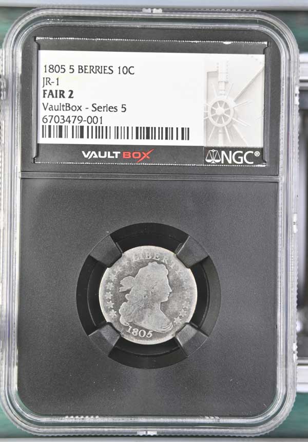 1805 5 Berries JR-1 Capped Bust Dime NGC Fair 2 - Series 5