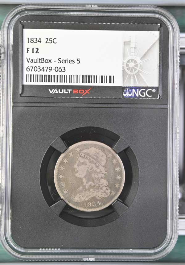 1834 Capped Bust Quarter NGC F12 - Series 5