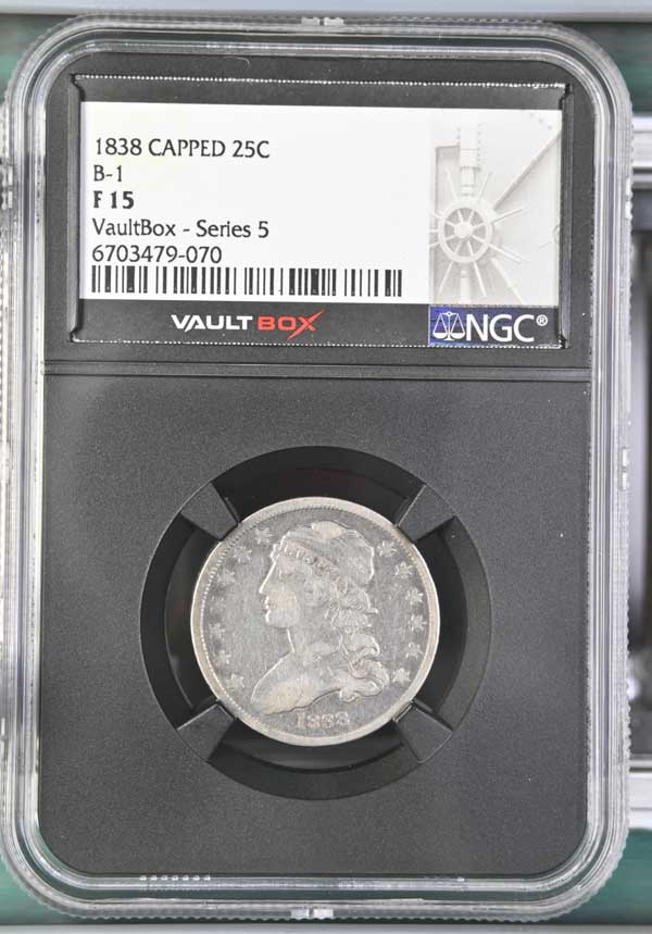 1838 Capped B-1 Bust Quarter NGC F15 - Series 5