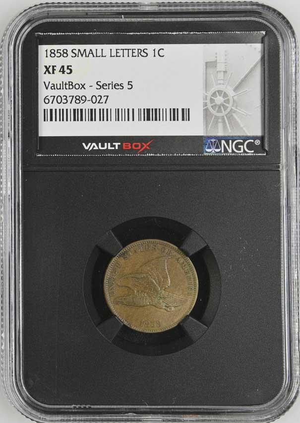 1858 Small Letters Flying Eagle Cent NGC XF45BN - Series 5
