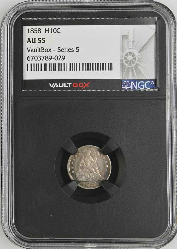 1858 Seated Liberty Half Dime NGC AU55 - Series 5