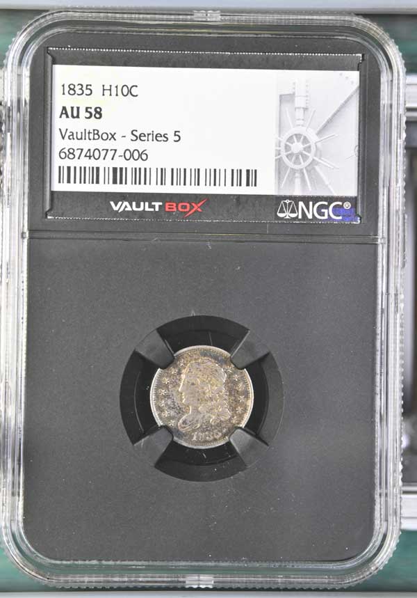 1835 Capped Bust Half Dime NGC AU58 - Series 5