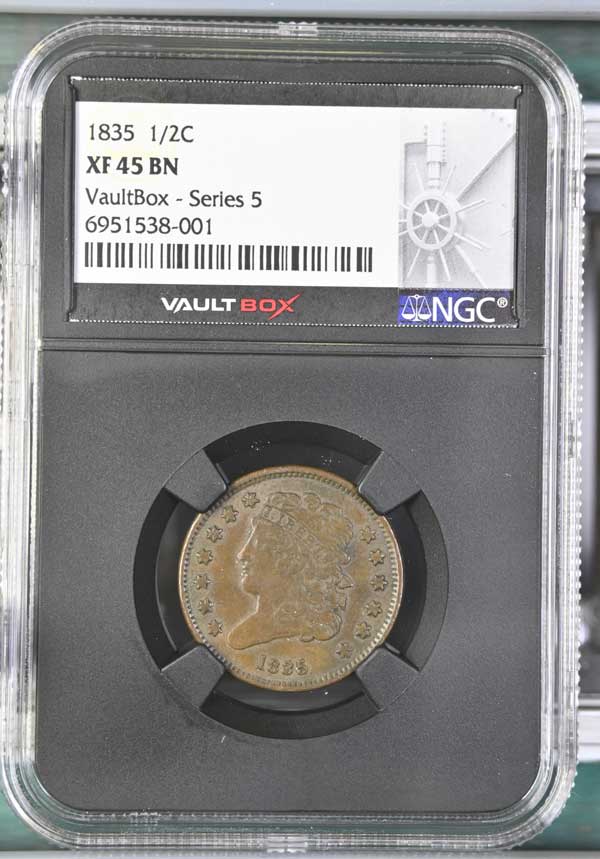 1835 Classic Head Half Cent NGC XF45BN - Series 5