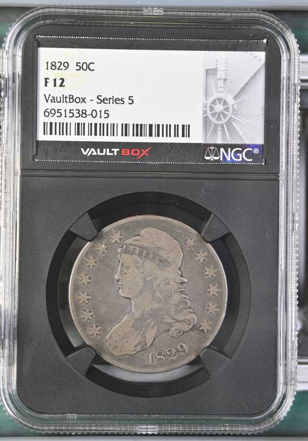 1829 Capped Bust Half Dollar NGC F12 - Series 5