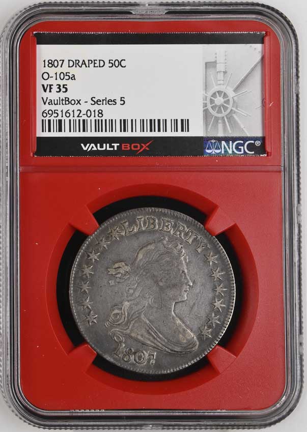 1807 O-105A Draped Bust Half Dollar NGC VF35 - Series 5