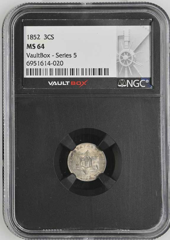 1852 Three Cent Silver NGC MS64 - Series 5