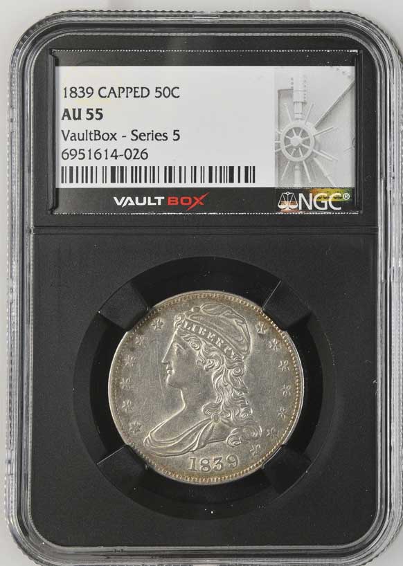 1839 Capped Bust Half Dollar NGC AU55 - Series 5