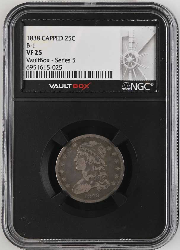 1838 Capped B-1 Bust Quarter NGC VF25 - Series 5