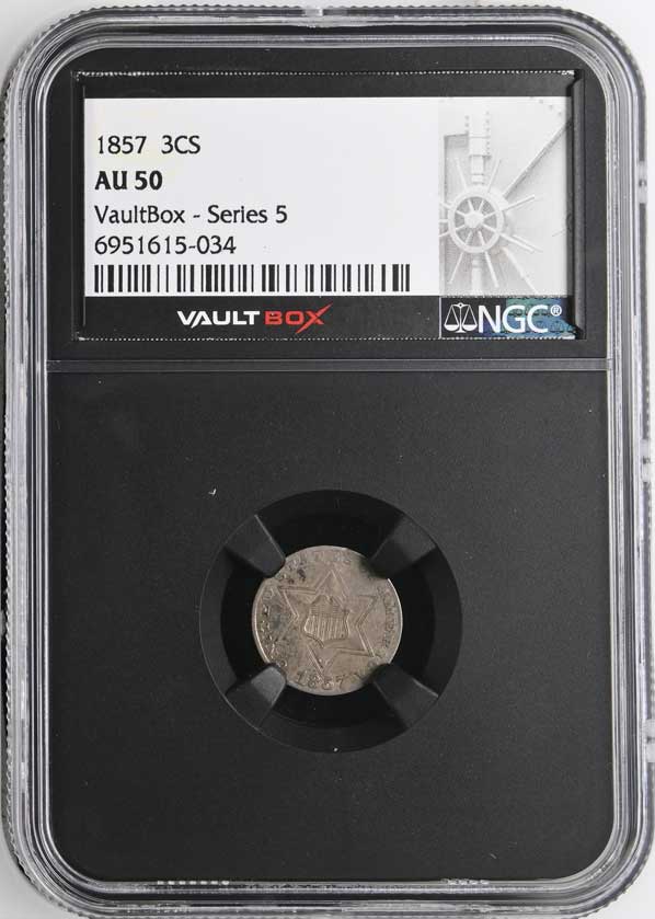 1857 Three Cent Silver NGC AU50 - Series 5
