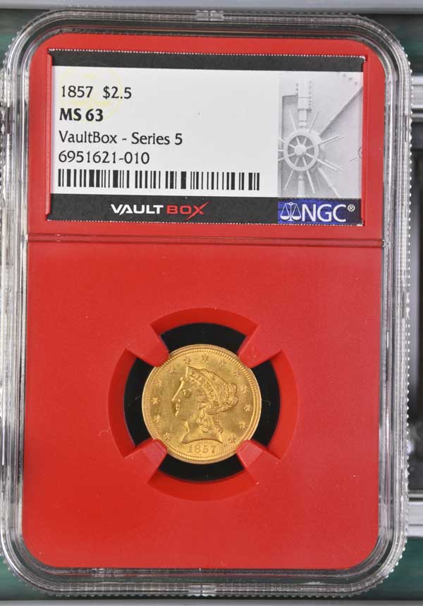 1857 $2.50 Liberty Head Quarter Eagle Gold NGC MS63 - Series 5