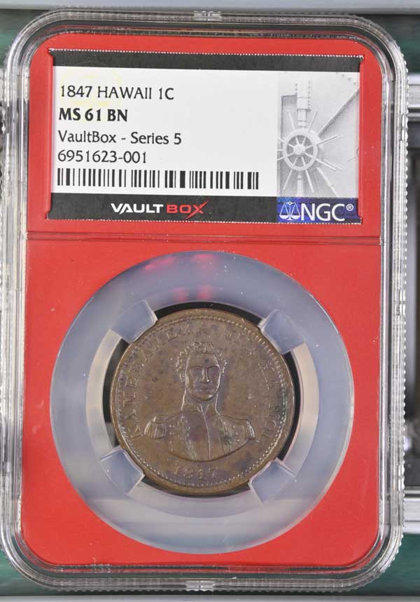 1847 Kingdom of Hawaii Large Cent NGC MS61BN - Series 5