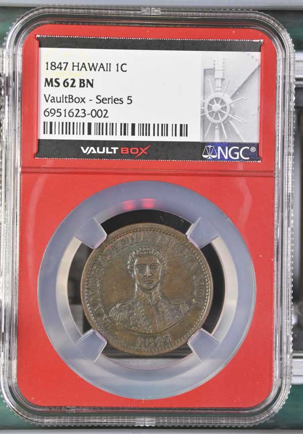 1847 Kingdom of Hawaii Large Cent NGC MS62BN - Series 5