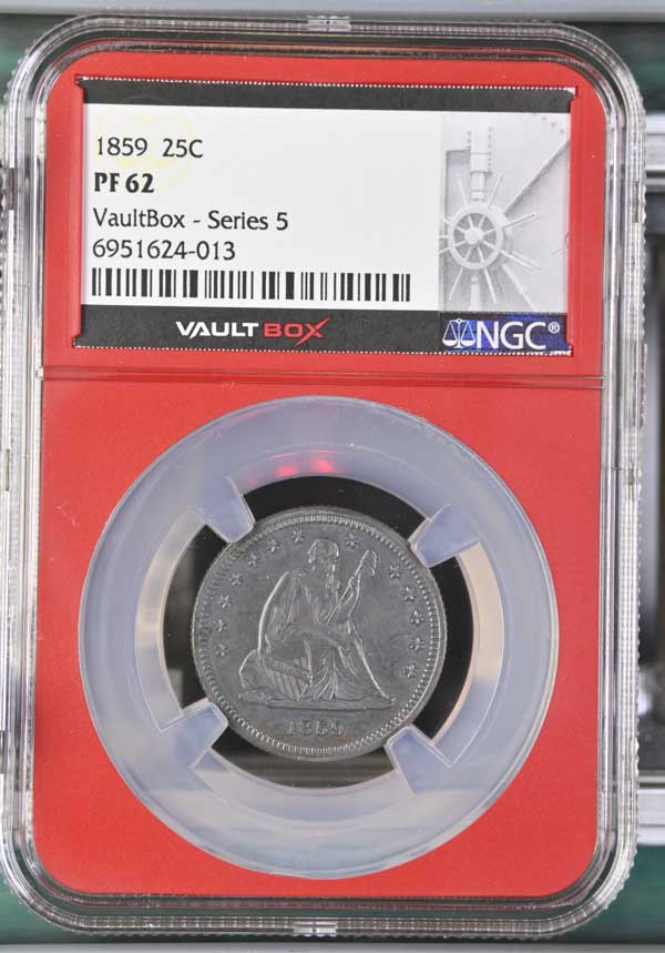1859 Seated Liberty Quarter NGC PF62 - Series 5
