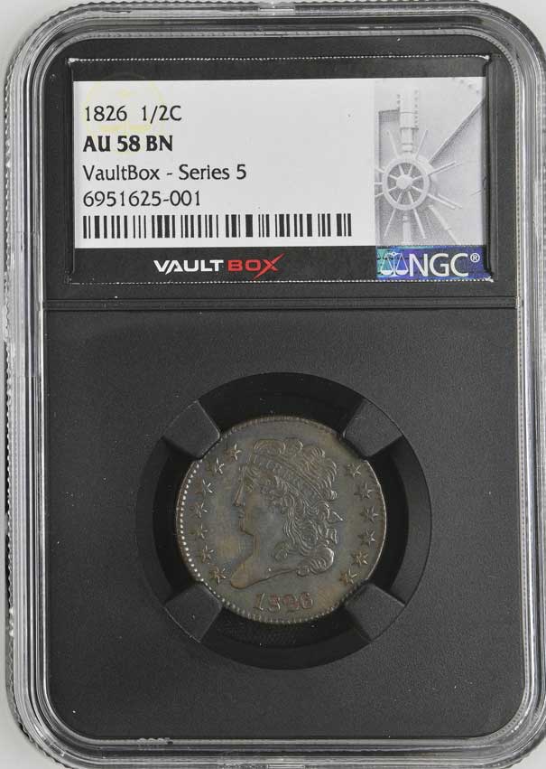1826 Classic Head Half Cent NGC AU58BN - Series 5