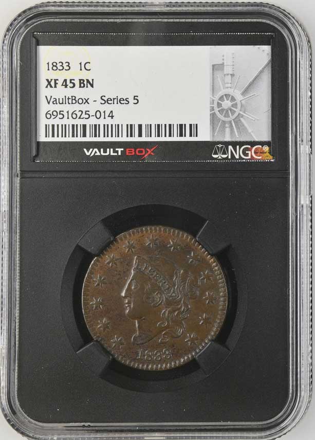 1833 Coronet Head Large Cent NGC XF45BN - Series 5