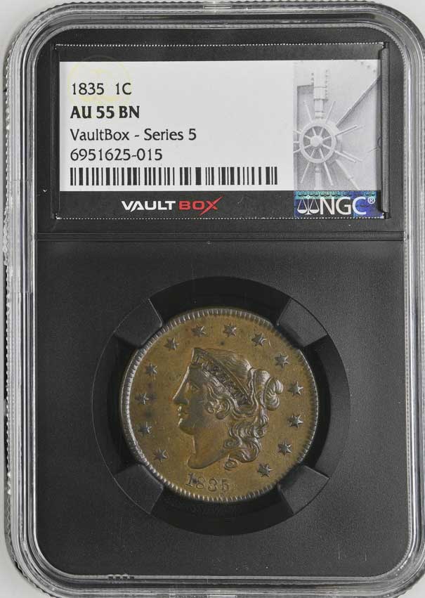 1835 Coronet Head Large Cent NGC AU55BN - Series 5