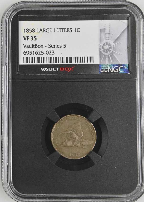 1858 Large Letters Flying Eagle Cent NGC VF35 - Series 5