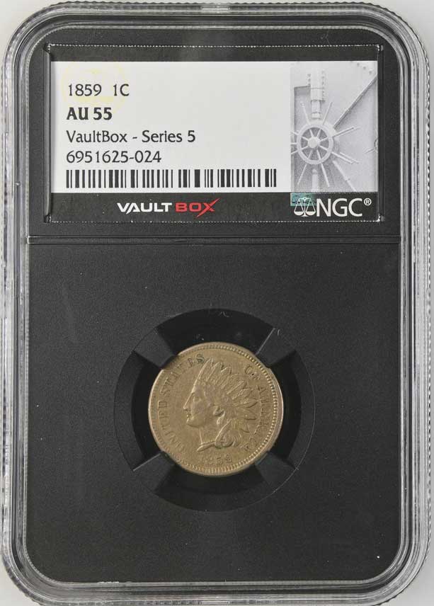 1859 Indian Head Cent NGC AU55 - Series 5