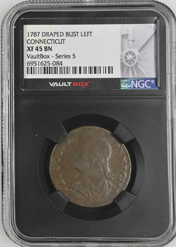 1787 Draped Bust Left Connecticut Colonial NGC XF45BN - Series 5