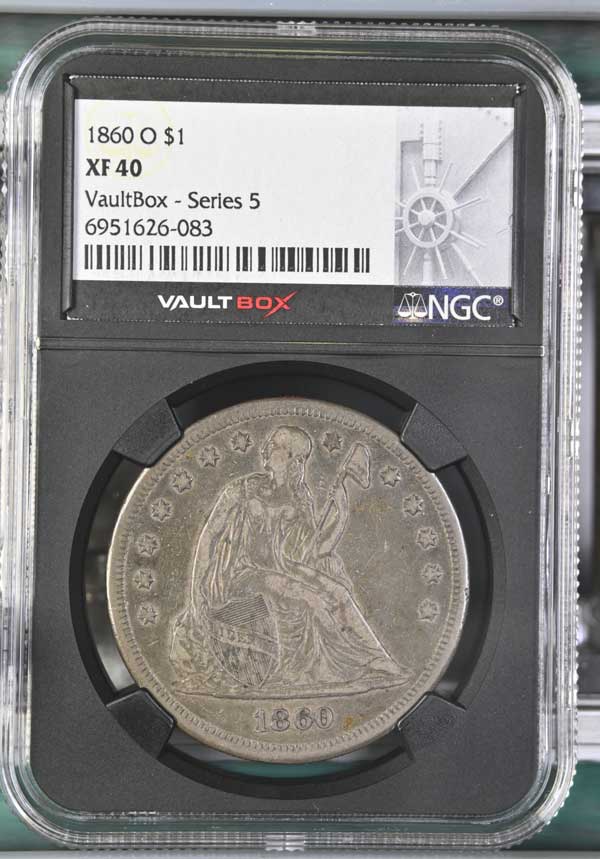 1860-O $1 Seated Liberty Silver Dollar NGC XF40 - Series 5