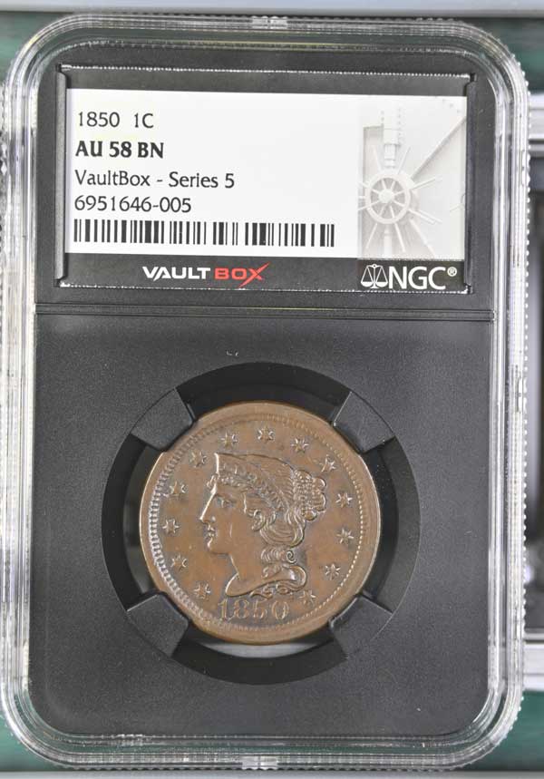 1850 Braided Hair Large Cent NGC AU58BN - Series 5