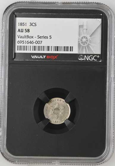 1851 Three Cent Silver NGC AU58 - Series 5