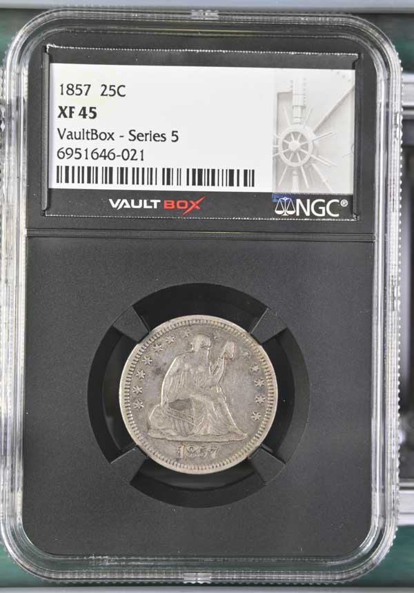 1857 Seated Liberty Quarter NGC XF45 - Series 5