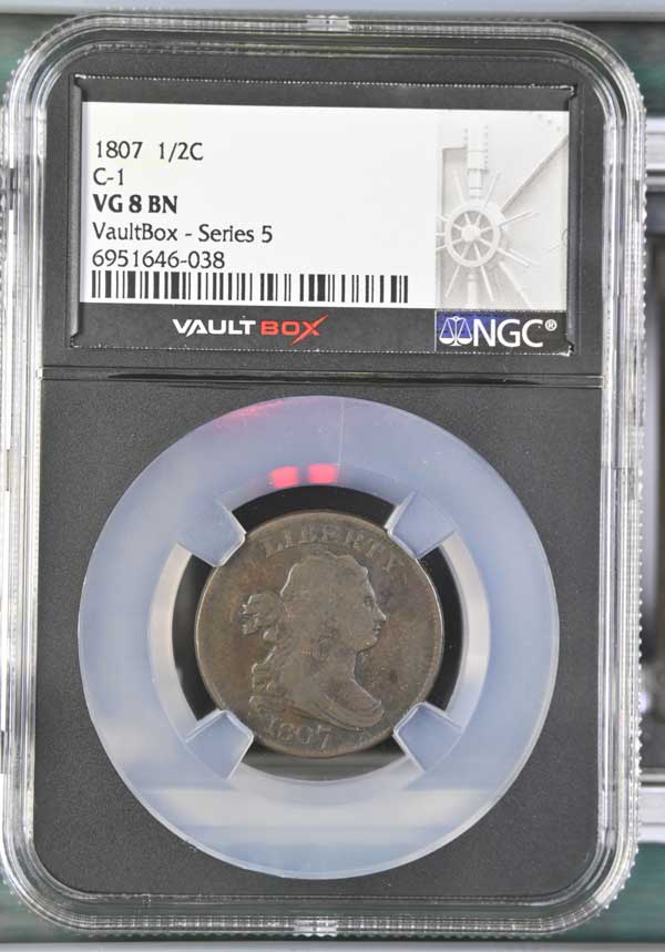1807 C-1 Draped Bust Half Cent NGC VG8BN - Series 5
