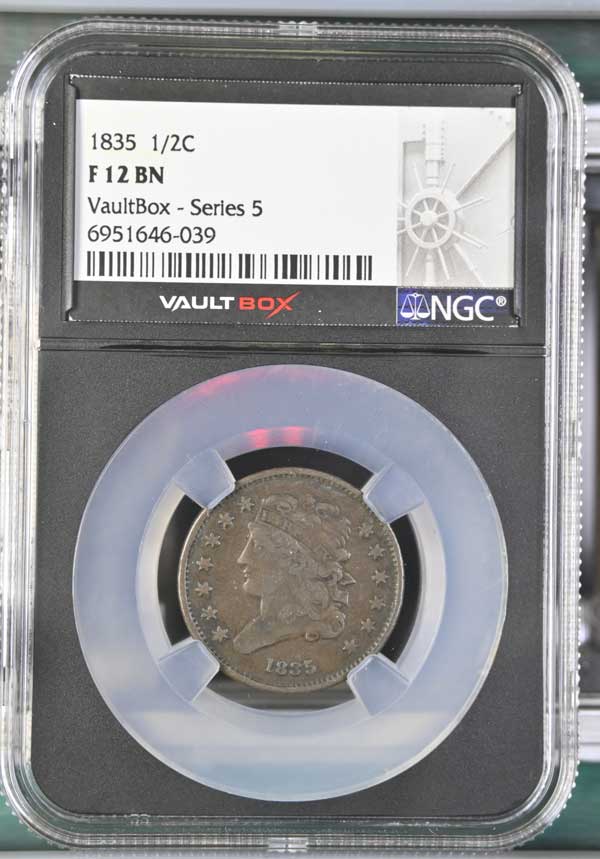1835 Classic Head Half Cent NGC F12BN - Series 5