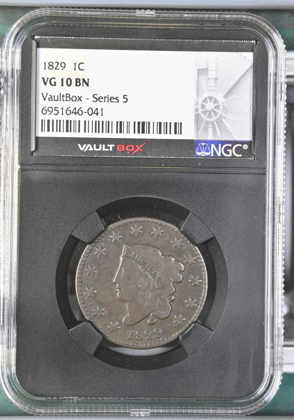 1829 Coronet Head Large Cent NGC VG10BN - Series 5