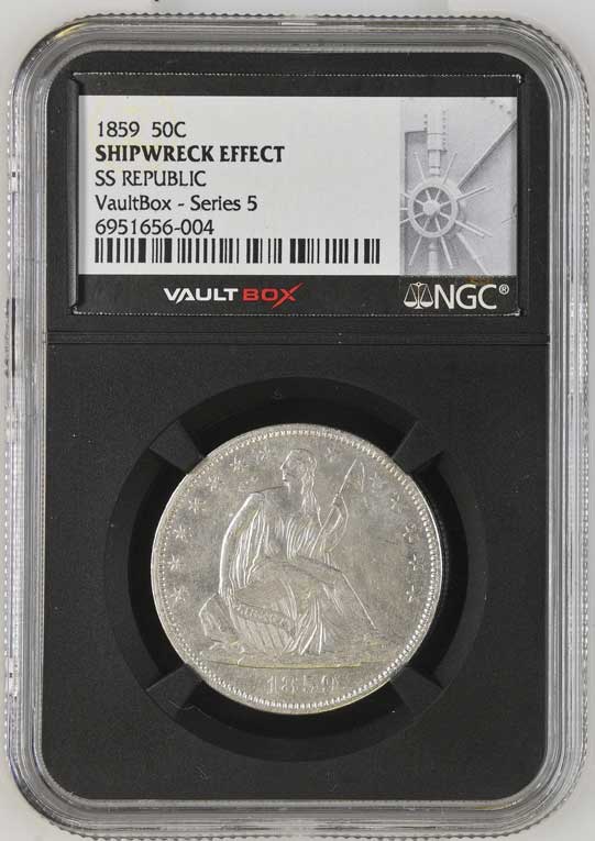 1859 SS Republic Seated Liberty Half Dollar NGC Shipwreck Effect - Series 5