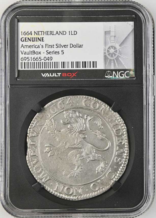 1664 Netherland Lion Dollar 'America's First Silver Dollar' NGC Genuine - Series 5