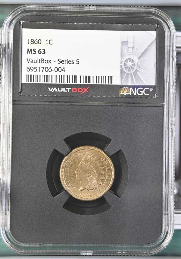 1860 Indian Head Cent NGC MS63 - Series 5