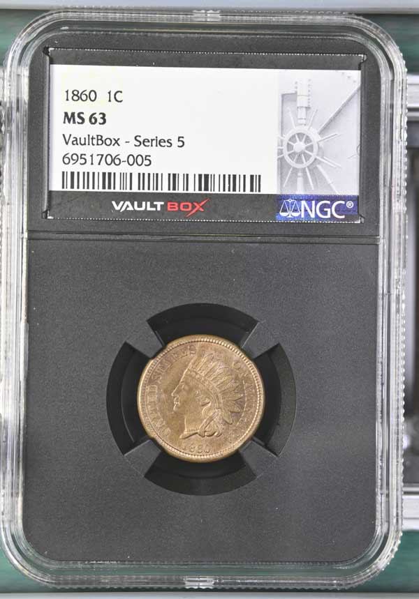 1860 Indian Head Cent NGC MS63 - Series 5
