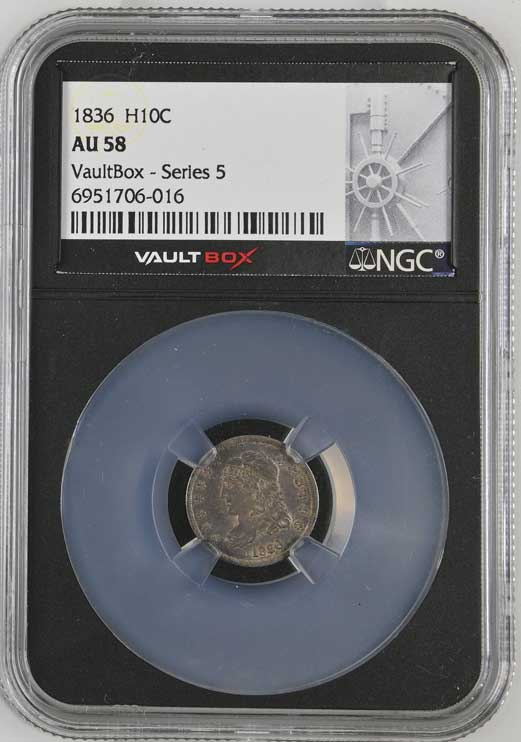 1836 Capped Bust Half Dime NGC AU58 - Series 5