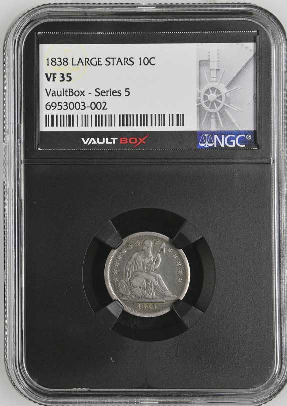1838 Large Stars Seated Liberty Dime NGC VF35 - Series 5