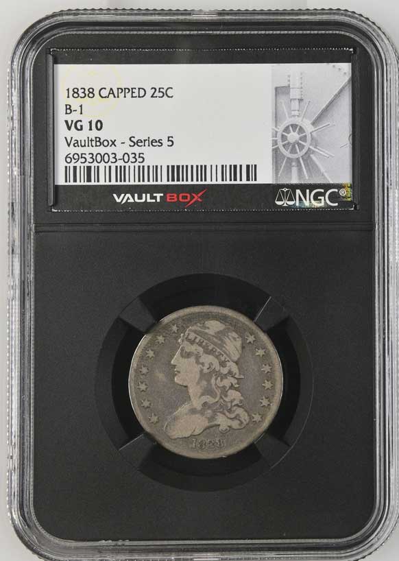 1838 Capped B-1 Bust Quarter NGC VG10 - Series 5