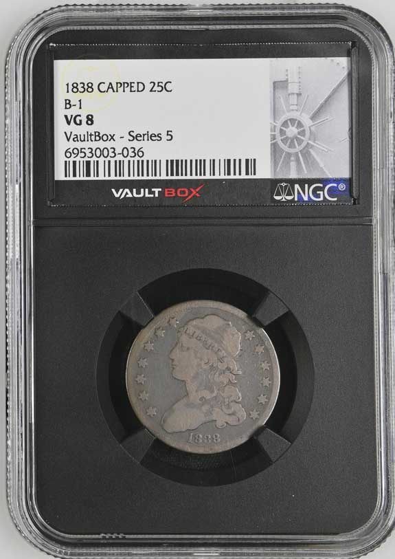 1838 Capped B-1 Bust Quarter NGC VG8 - Series 5