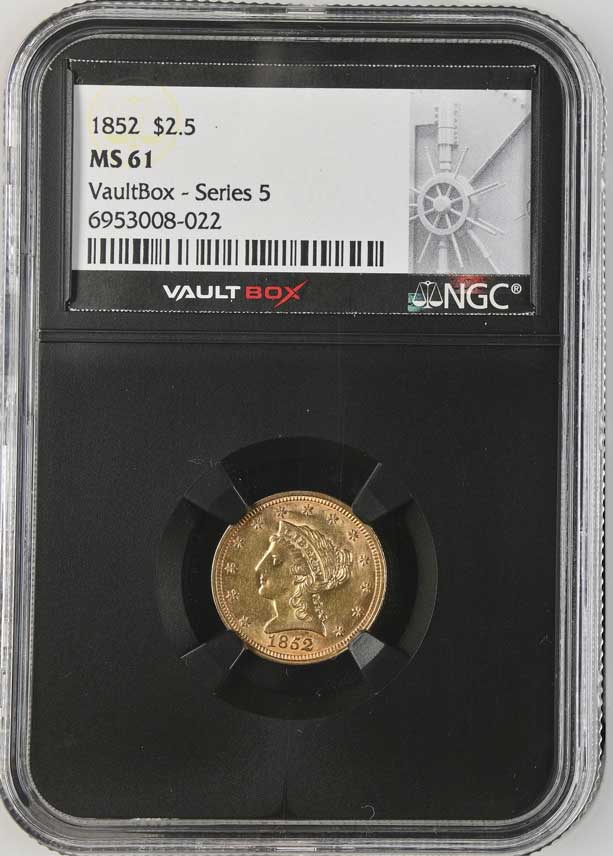 1852 $2.50 Liberty Head Quarter Eagle Gold NGC MS61 - Series 5