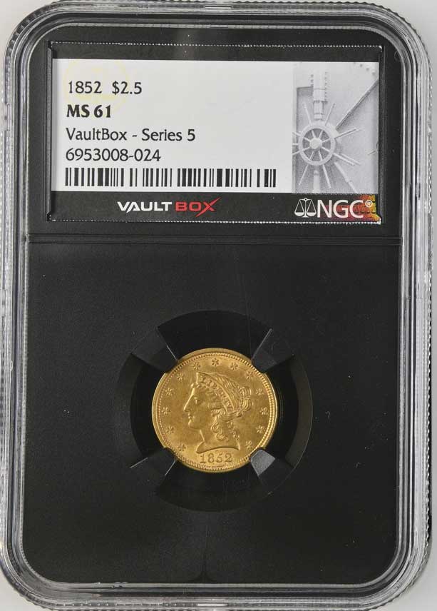1852 $2.50 Liberty Head Quarter Eagle Gold NGC MS61 - Series 5
