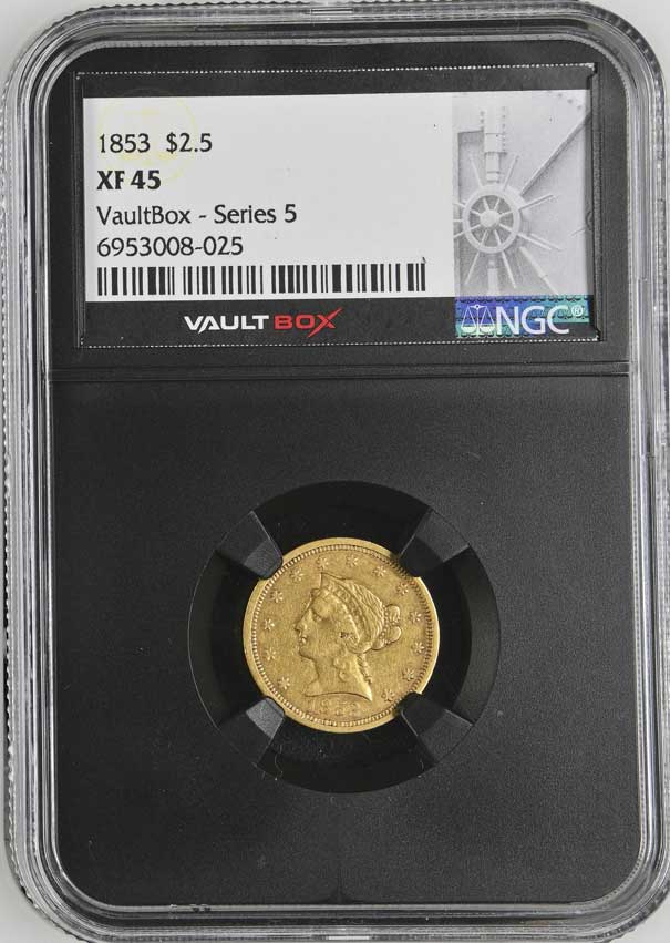 1853 $2.50 Liberty Head Quarter Eagle Gold NGC XF45 - Series 5