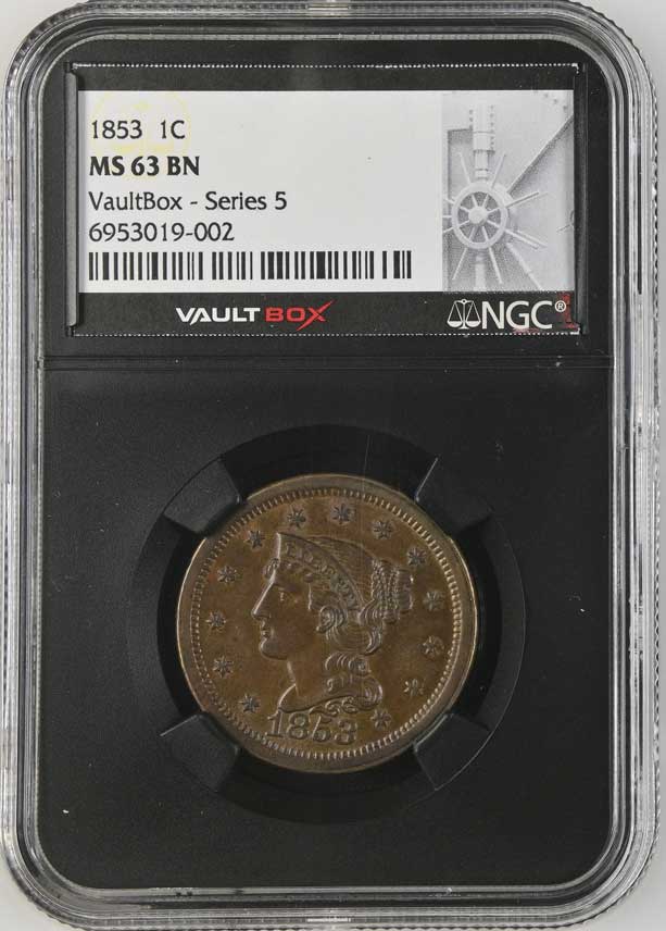 1853 Braided Hair Large Cent NGC MS63BN - Series 5