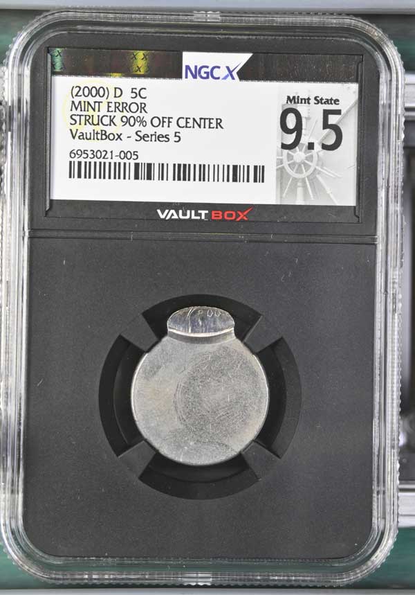 (2000) D Struck 90% Off Center Jefferson Nickel NGCX Mint Error Mint State 9.5 - Series 5