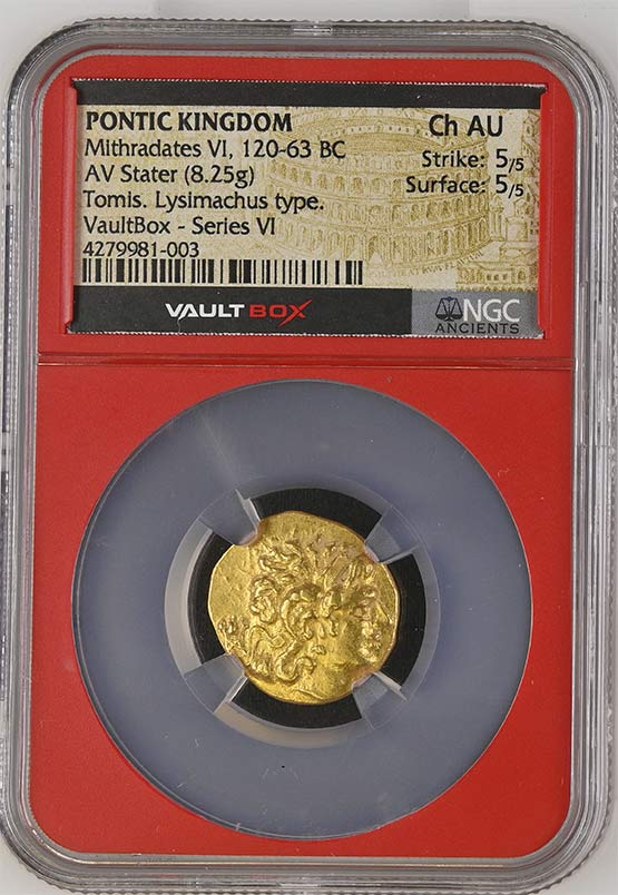 Greek Pontic Kingdom 120-63 BC Mithradates VI Gold Stater Choice AU - Series VI Front