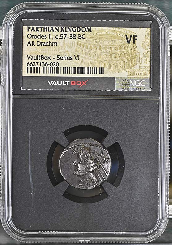 Parthian Kingdom c.57-38 BC Orodes II Silver Drachm NGC VF - Series VI Front