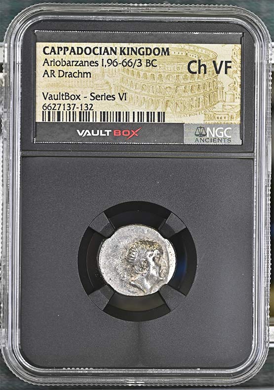 Greek Capadocian 96-66/3 BC Ariobarzanes Silver Drachm NGC Ch VF - Series VI Front
