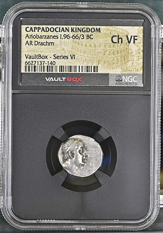 Greek Capadocian 96-66/3 BC Ariobarzanes Silver Drachm NGC Ch VF - Series VI Front