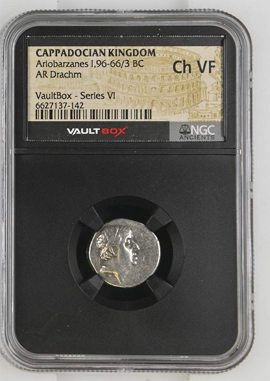 Greek Capadocian 96-66/3 BC Ariobarzanes Silver Drachm NGC Ch VF - Series VI Front