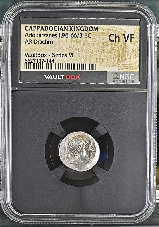 Greek Capadocian 96-66/3 BC Ariobarzanes Silver Drachm NGC Ch VF - Series VI Front